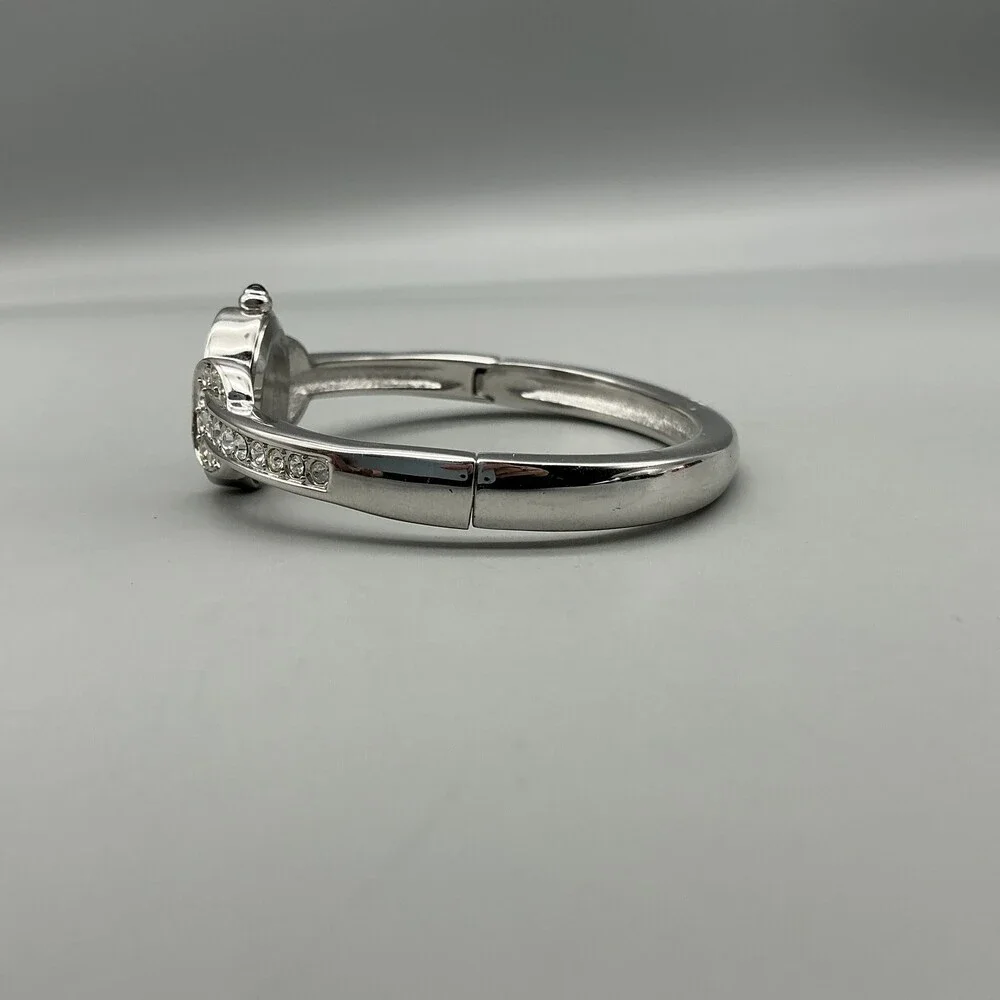 Nolan Miller Womens Watch 21mm Silver Tone MOP Dial Bangle Crystals 7